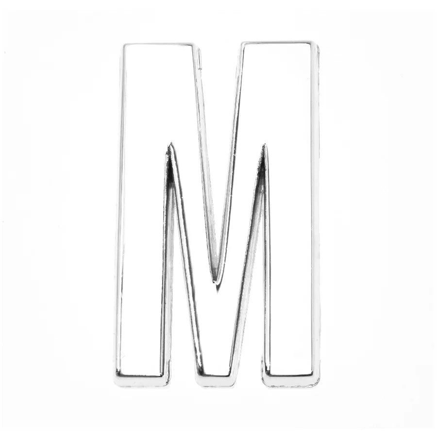 12PCS 30mm Chrome Alphabet Slide Charms A–Z – DIY Bracelet, Wristband, Pet Collar & Jewelry Making Beads