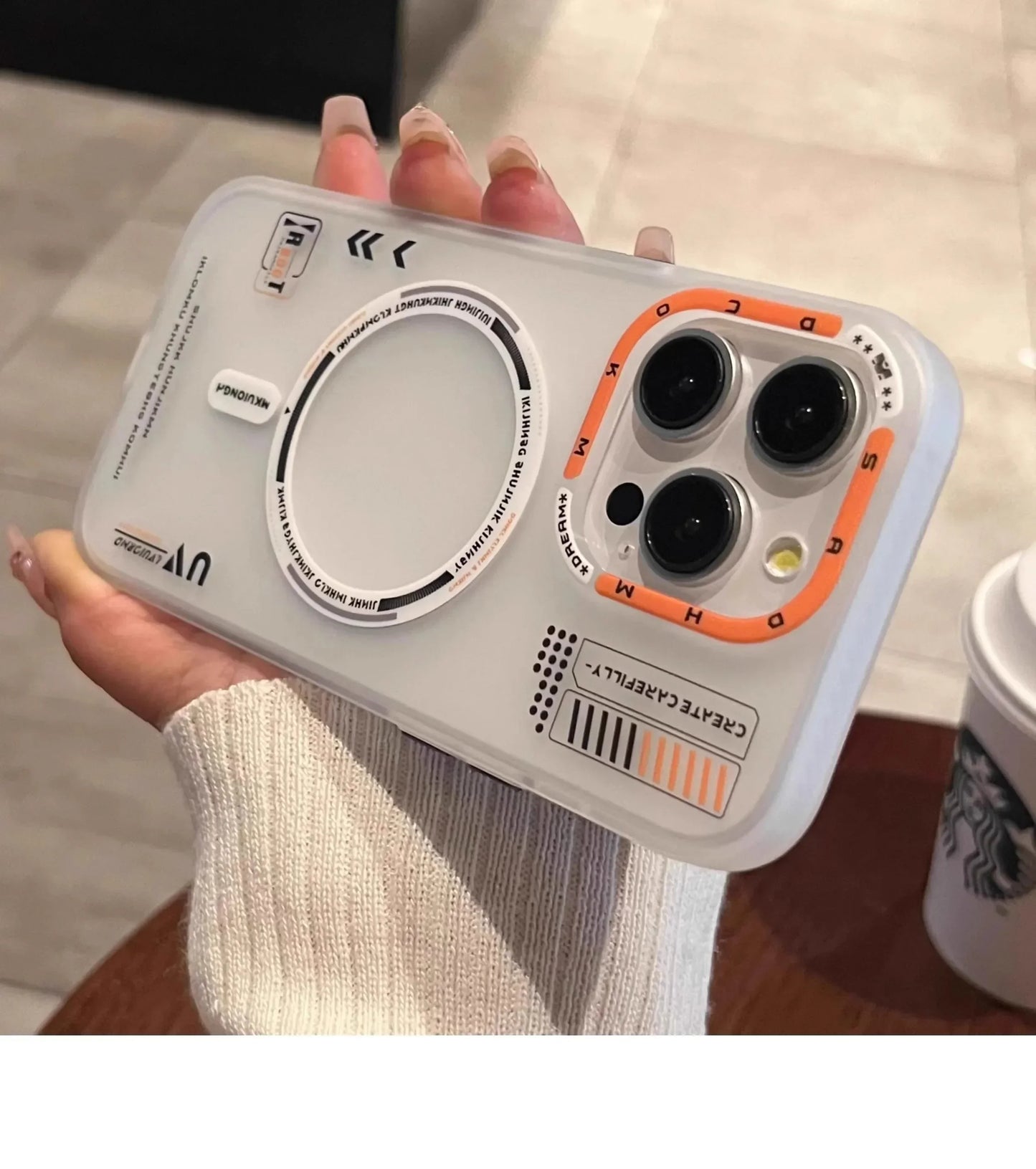 Matte Magnetic iPhone Case — Frosted Back, Metal Lens Frame & Buttons, MagSafe Wireless Charging for iPhone 13–17 Pro Max