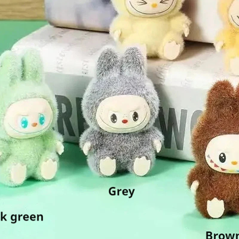 Labubu Mini Plush Toy 4.3cm – Sitting Posture Handmade Cartoon DIY Desktop Ornament Mystery Box Gift