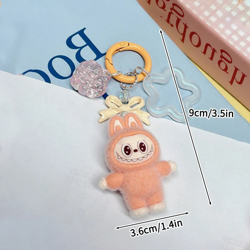 Plush Baby Keychain Bowknot Bag Pendant Hanging Charm for Phone Car Backpack Labobu Gift