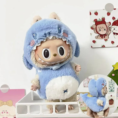 Cute Knitted Clothes Keychain – Outfit for 17cm Labubu/Macaron Doll, Kids & Girl Gifts