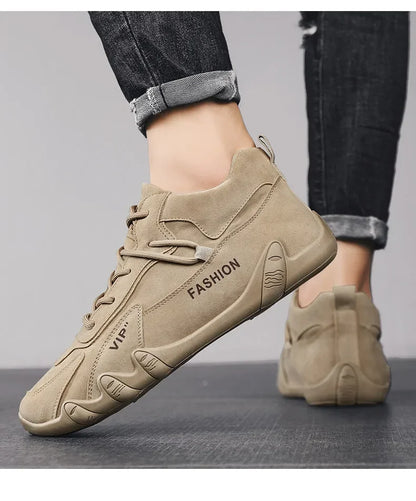 2024 Men’s Spring Ankle Boots – Casual Lace-Up Khaki Sneakers, Non-Slip Work Shoes & Loafers