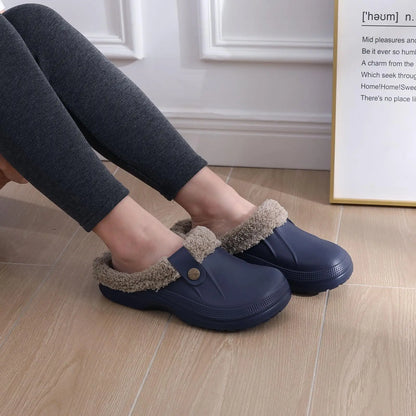 Bebealy Casual Women’s Garden Shoes & Warm Fluffy Men’s Waterproof Winter Slippers – Outdoor Antiskid Classic Leopard Design