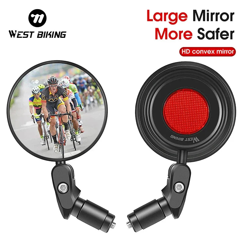 WEST BIKING 360° Rotating Bicycle Rearview Mirror – Safety Cycling Rear View Mirror for MTB and Handlebar Accessories
