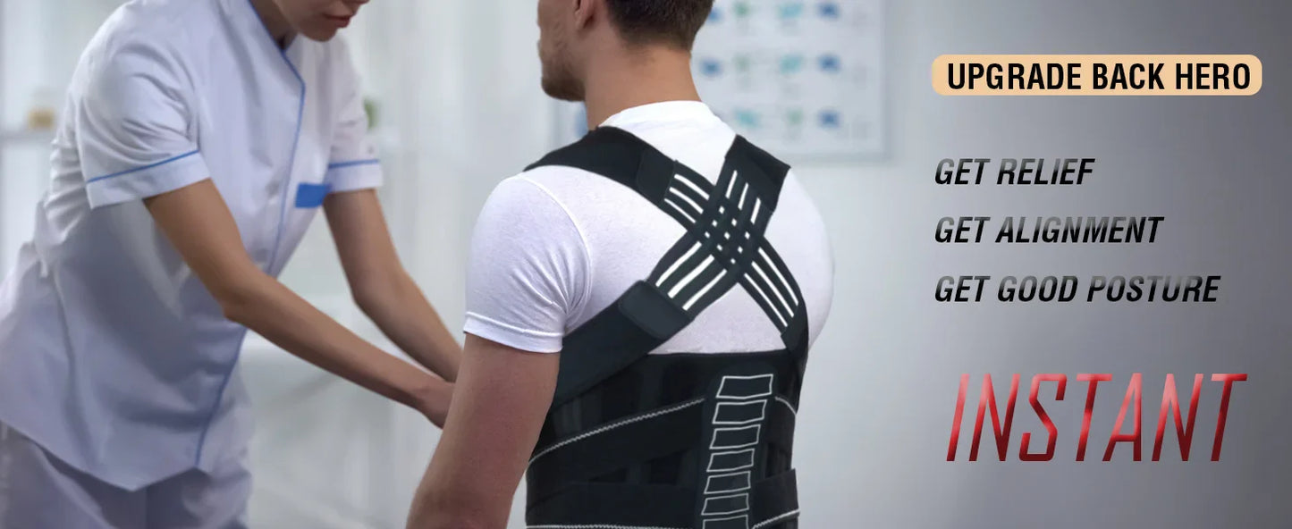 Posture Corrector for Men & Women — Adjustable Shoulder Brace & Back Straightener for Middle & Upper Spine Support
