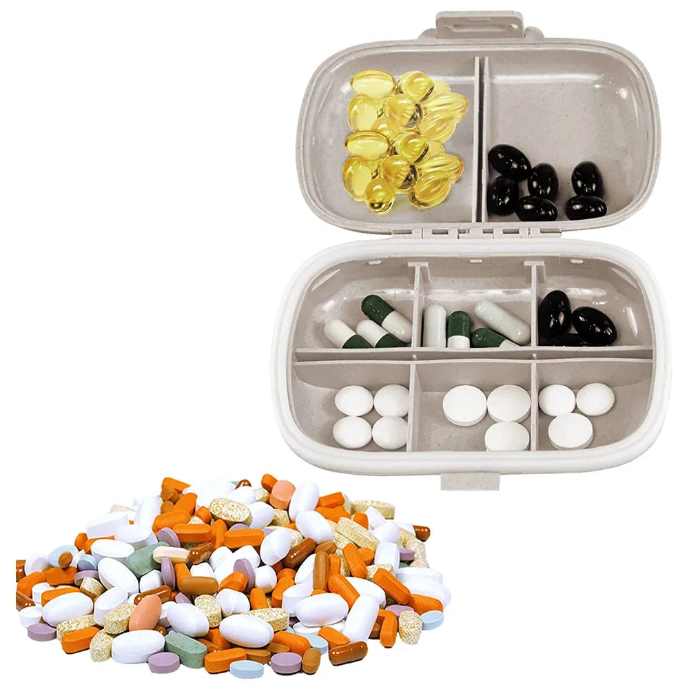 8-Compartment Travel Pill Organizer – Moisture-Proof Pill Case, Portable Medicine & Vitamin Holder for Purse