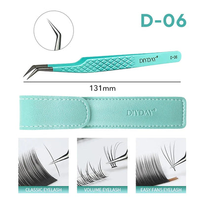 DIYDAY Anti-Slip Tweezers — High-Density Fiber Tip for Eyelash Extensions & Eyebrow Precision Beauty Tools