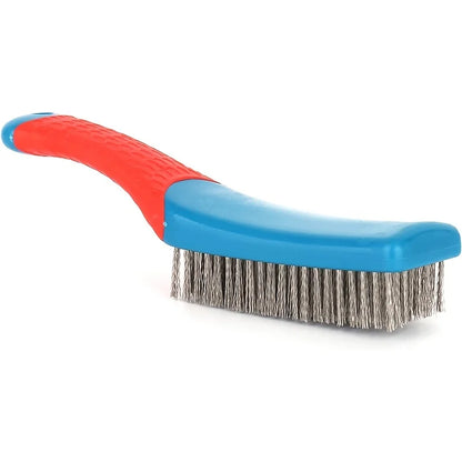 Heavy Duty Stainless Steel Wire Brush with Plastic Handle – Rust, Welding Slag, Dirt & Paint Remover