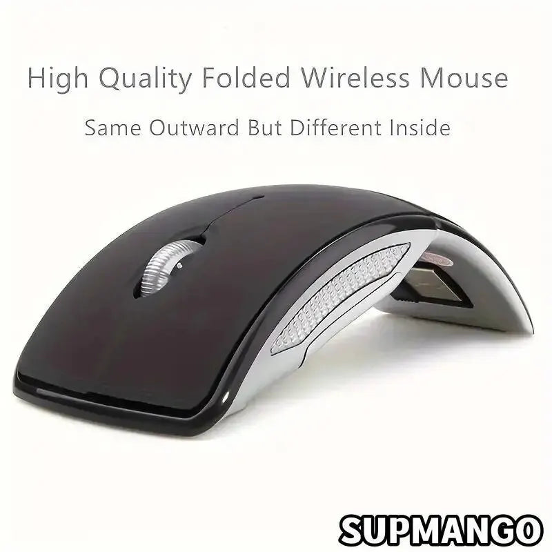 2.4G Wireless Foldable Mouse - Portable Mini Ergonomic USB Mouse for Laptop, PC, and Desktop