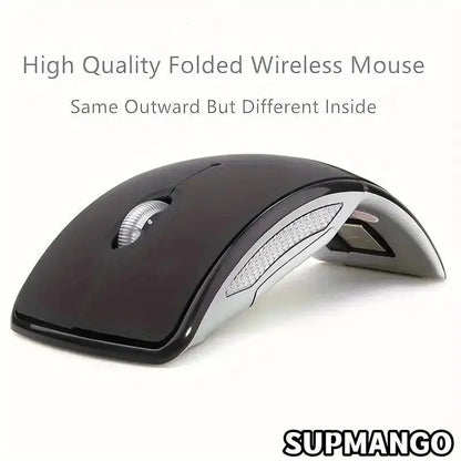 2.4G Wireless Foldable Mouse - Portable Mini Ergonomic USB Mouse for Laptop, PC, and Desktop