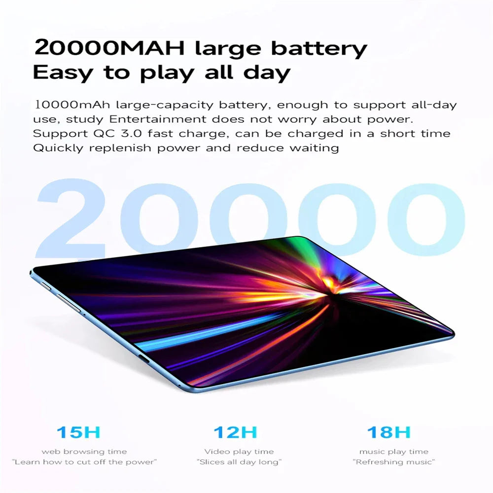 2025 15" Pro Android Tablet – Snapdragon 870, 22GB+2TB, 20000mAh, 5G Dual SIM, WiFi, HD 4K Mi Tab