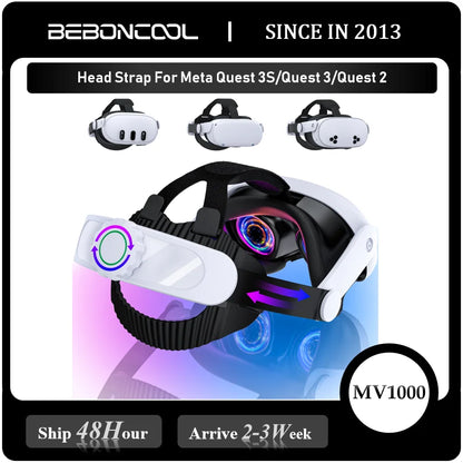 BEBONCOOL 8000mAh MV1000 Battery Head Strap – Compatible with Meta Quest 3S, Quest 3 & Quest 2 Oculus Headset