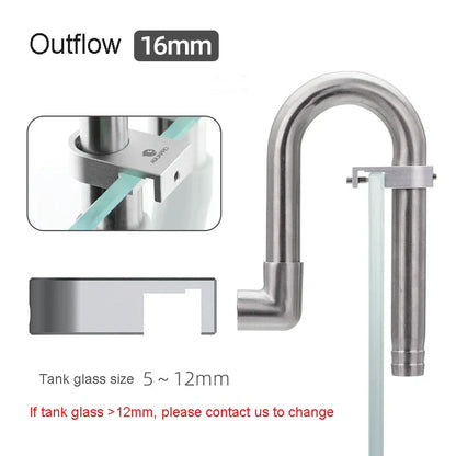 AQUAPRO Mini Stainless Steel Skimmer – Inlet & Outlet Pipes for Aquarium Fish Tanks, Filtro Accessories