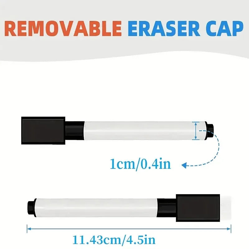 25Pcs Mini Black Dry Erase Markers with Eraser Cap – Whiteboard Markers for Office & School Supplies