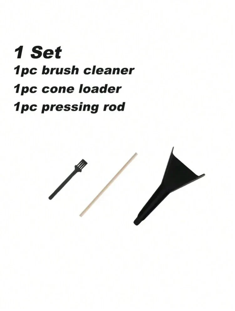 Pre-Rolled Cone Loader Tool Set – Includes Cone Loader, Cleaning Brush & Pressing Rod for Tobacco