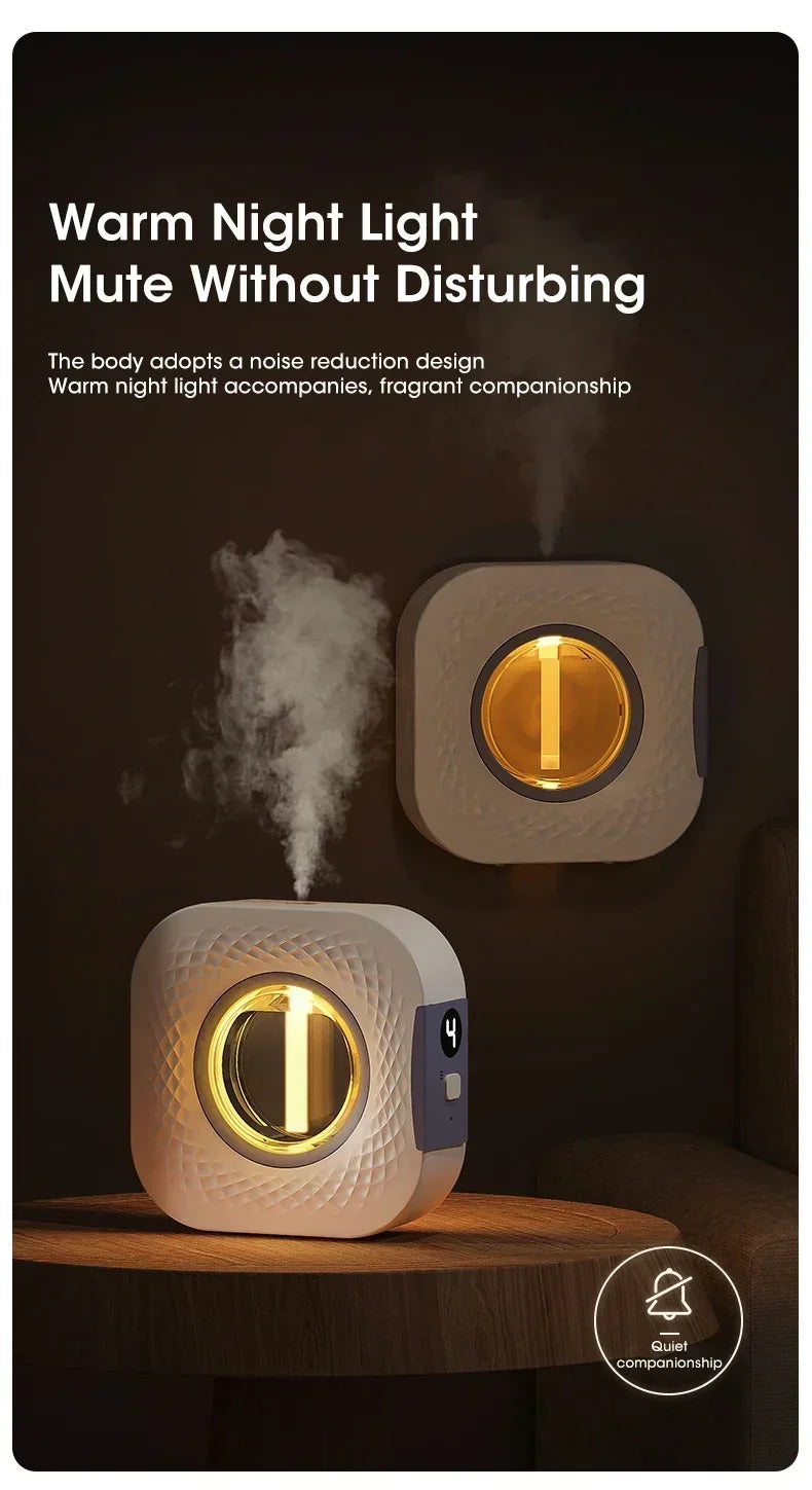 Smart Aroma Diffuser & Air Purifier - Digital Display, 4 Gears, USB Charging, Wall Mount or Tabletop for Living Room