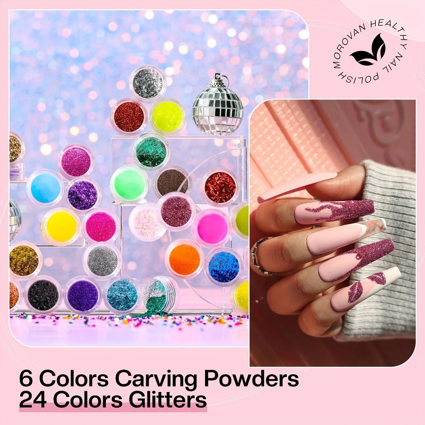 Morovan Professional Acrylic Nail Starter Kit — All-in-One Beginner Kit for Home Salon & Valentine’s Day Gift