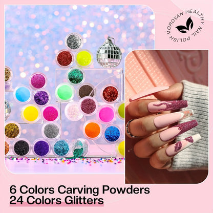 Morovan Professional Acrylic Nail Starter Kit — All-in-One Beginner Kit for Home Salon & Valentine’s Day Gift