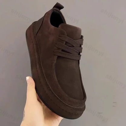 Men's Suede Leather Loafers - British Style Casual Business Shoes with Thick Anti-Slip Soles