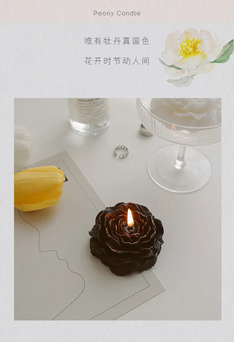 Peony Flower Scented Candle - Perfect Gift Decoration for Mother's Day & Birthdays