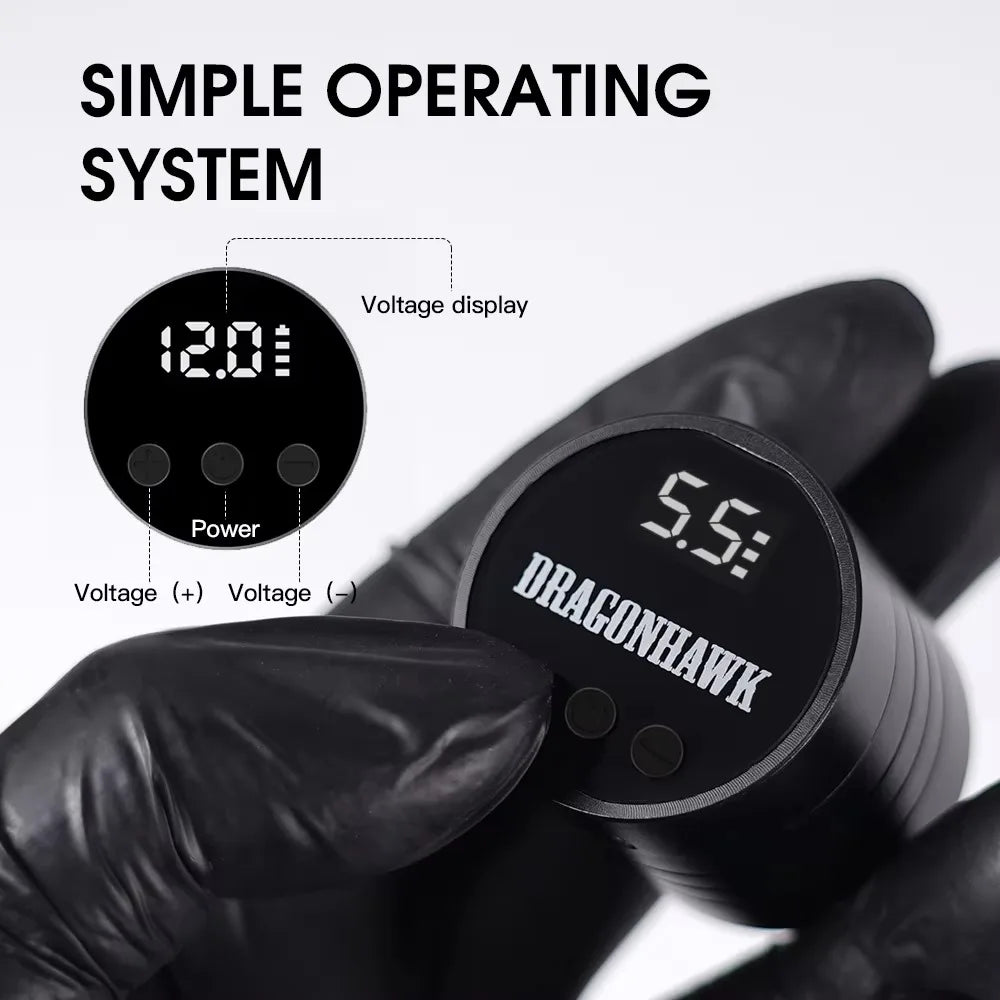 Mast K2 Wireless Tattoo Pen Kit – Dragonhawk B3 LCD Machine with Battery for Tattoo Artists