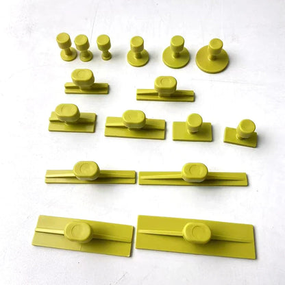 16Pcs Paintless Dent Removal Pulling Tabs Kit - Car Body Repair Tool Set for T Slide Hammer Auto Dent Repair
