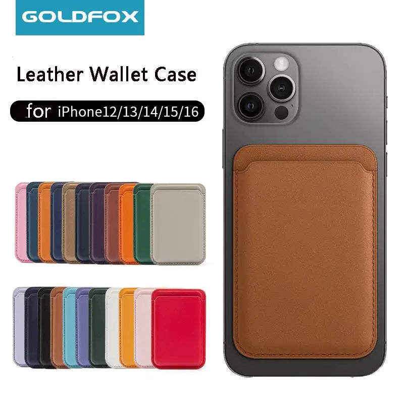 Leather MagSafe Wallet Case with Card Holder for iPhone 15 Pro Max, Compatible with iPhone 14, 13 & 12