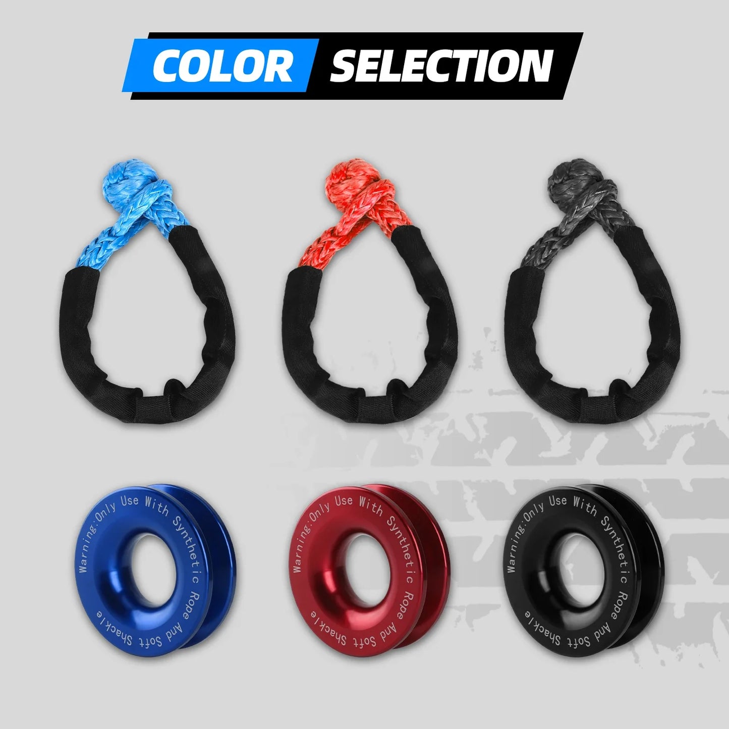 Synthetic Soft Shackle Rope | Heavy Duty Offroad 4X4 Tow Strap | Shatter Resistant | Protective Sleeve & Recovery Ring Included