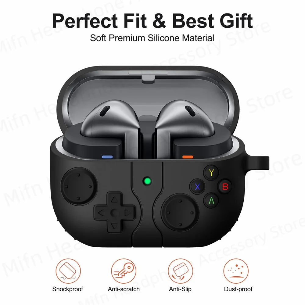 3D Gamepad Silicone Case for Galaxy Buds 3/3 Pro – Protective Cover with Keychain for Men