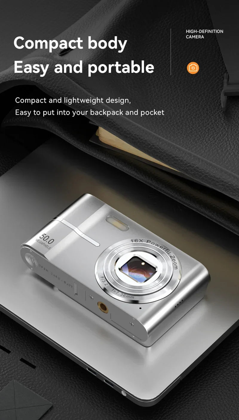 Xiaomi 4K Digital Camera – 50MP, 16X Zoom, Anti-Shake, Flash, Outdoor Student Video Recorder