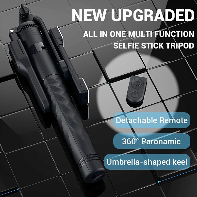 FANGTUOSI 1750mm Wireless Selfie Stick Tripod – Foldable Monopod with LED Light for Smartphones, Steady Live Shooting