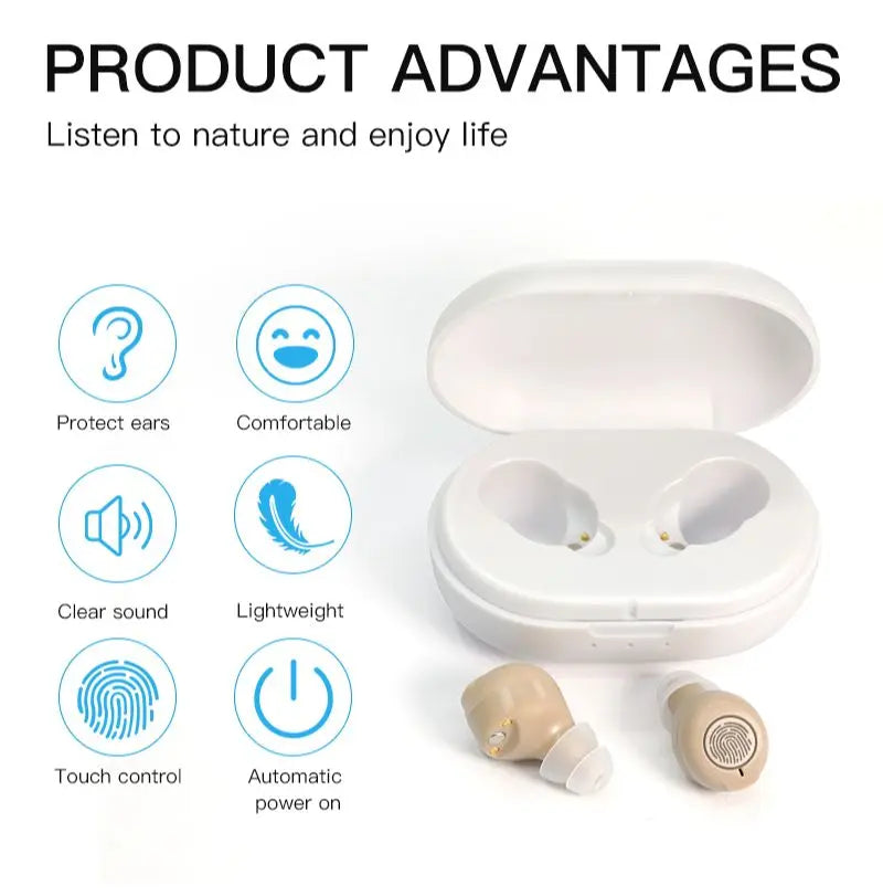 Affordable Rechargeable Mini Sound Amplifier: Portable ITE Hearing Aid for Deaf Users