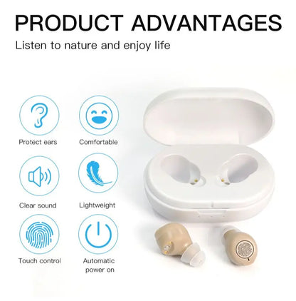 Affordable Rechargeable Mini Sound Amplifier: Portable ITE Hearing Aid for Deaf Users