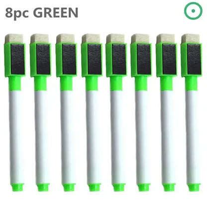 8PC Magnetic Whiteboard Markers – Colorful Blackboard & Whiteboard Pens with Built-In Eraser for School, Kids Drawing & Graffiti