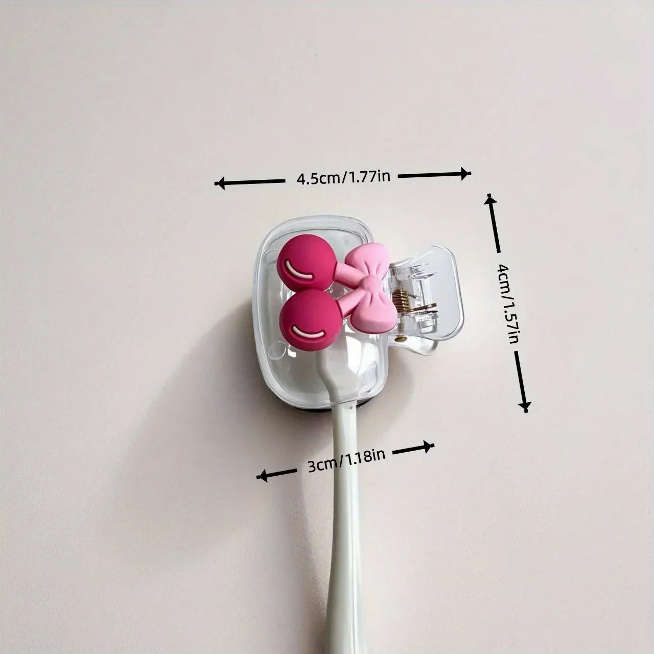 Cute Cherry Toothbrush Holder - Dual Hole Drainage & Ventilated Toothbrush Head Protector for Bathroom Storage