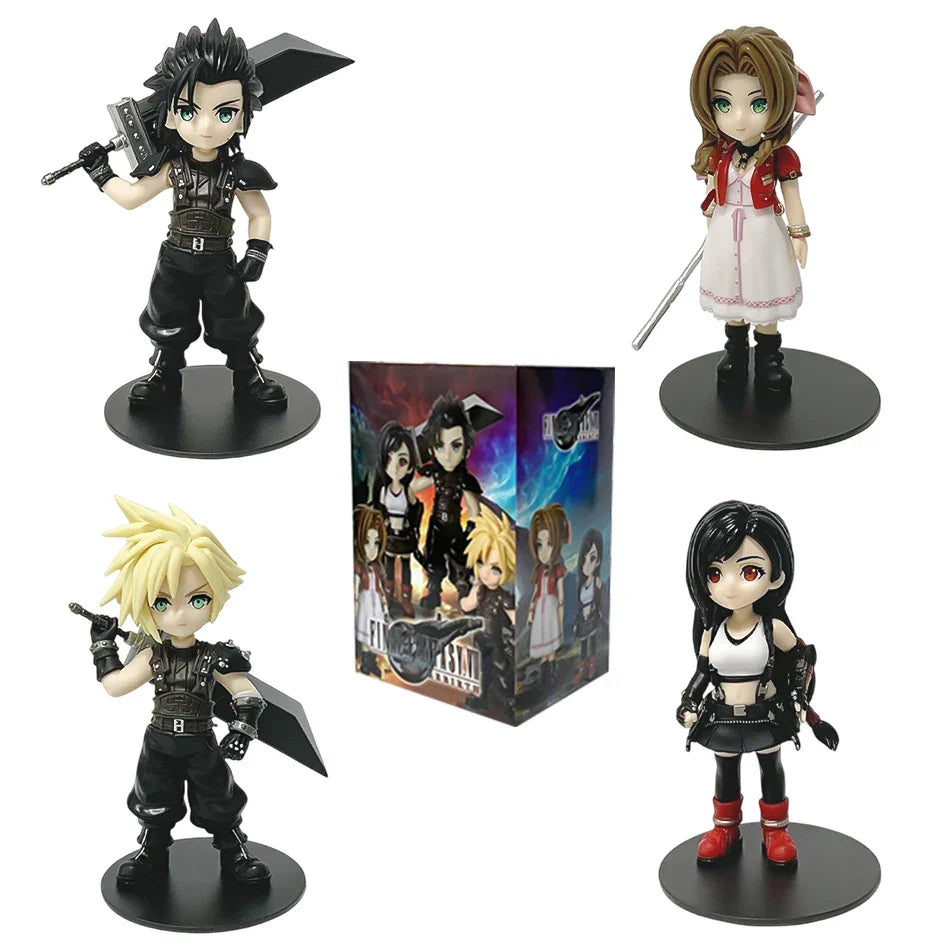 11-12cm Final Fantasy Anime Figures – Cloud, Tifa, Aerith & Zack PVC Collectible Toy Gift