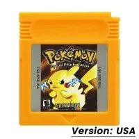 Pokemon GBC Game Cartridge — Red, Blue, Crystal, Gold, Green, Silver, Yellow 16-Bit for GB/SP