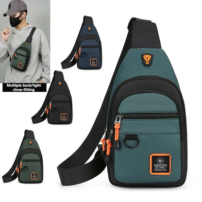 Men's Stylish Oxford Fabric Crossbody Chest Bag - Lightweight Casual Shoulder Handbag | Trendy Men's Waist Pack