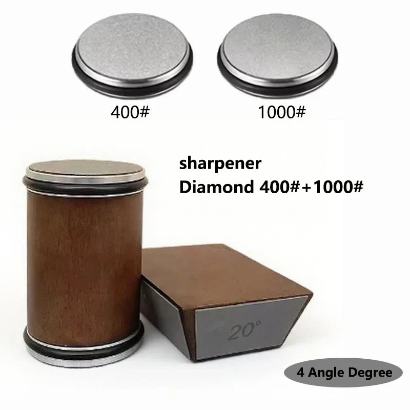New Rolling Double-Sided Diamond Knife Sharpener – 15° & 20° Magnetic Angle Roller for Kitchen Sharpening