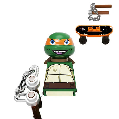 KDL831 Mini Action Figure Building Blocks – Leo, Raph & Don Weapons Movie Bricks MOC DIY Toys for Kids