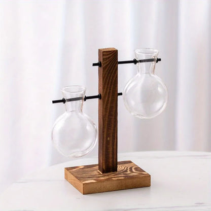 Hydroponic Glass Vase, Vintage Desktop Plant Terrarium Planter, Bulb Water Planting Propagation Vase for Hydroponics Plants