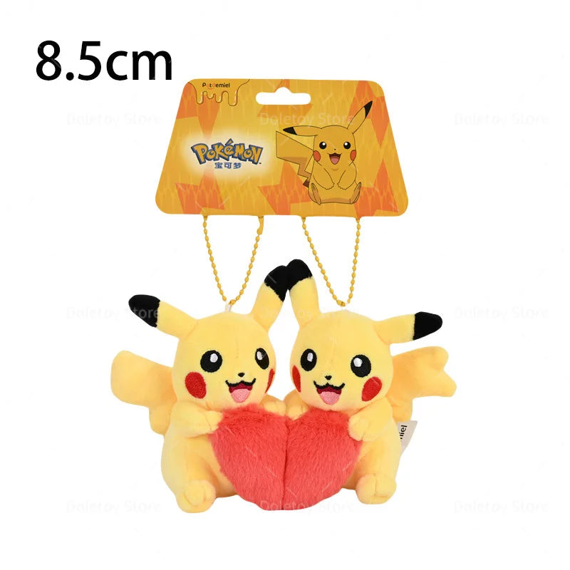 Original Pokémon Plush Keychain – Pikachu, Eevee, Charmander, Squirtle, Mew, Snorlax, Jigglypuff Cute Cartoon Doll Toy Gift for Kids