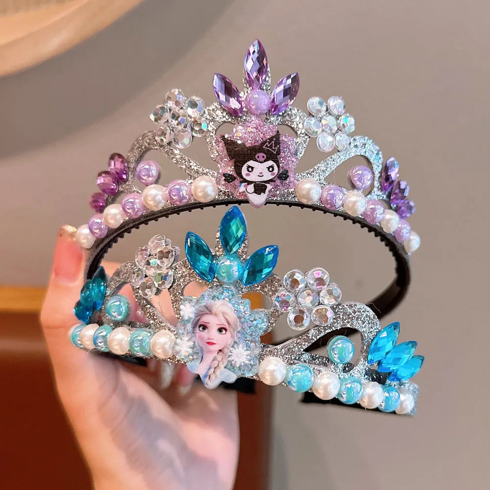Kawaii Anime Frozen Sanrio Princess Crown - Elsa Headdress Jewelry for Girls & Baby - Party Decoration & Gift Accessory