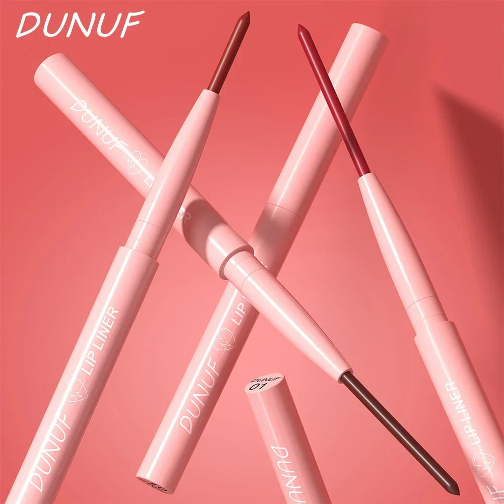 Matte Red Brown Lip Liner Pencil – Waterproof Slim Lip Contour Pen with Tapered Nib Long-Lasting Lip Stain