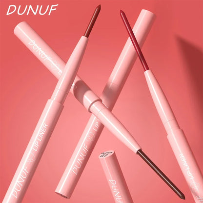 Matte Red Brown Lip Liner Pencil – Waterproof Slim Lip Contour Pen with Tapered Nib Long-Lasting Lip Stain
