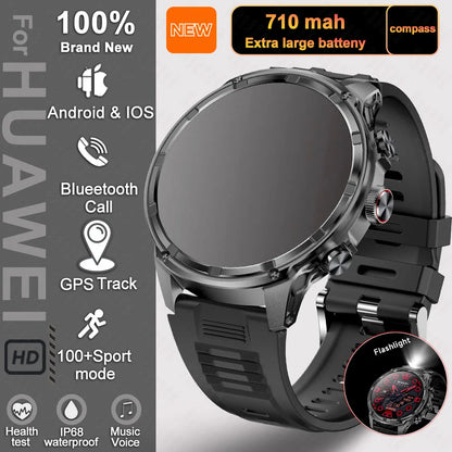 2025 Huawei & Xiaomi GPS Smartwatch for Men — 1.85" Ultra HD AMOLED Screen, 710mAh Battery & Bluetooth Call