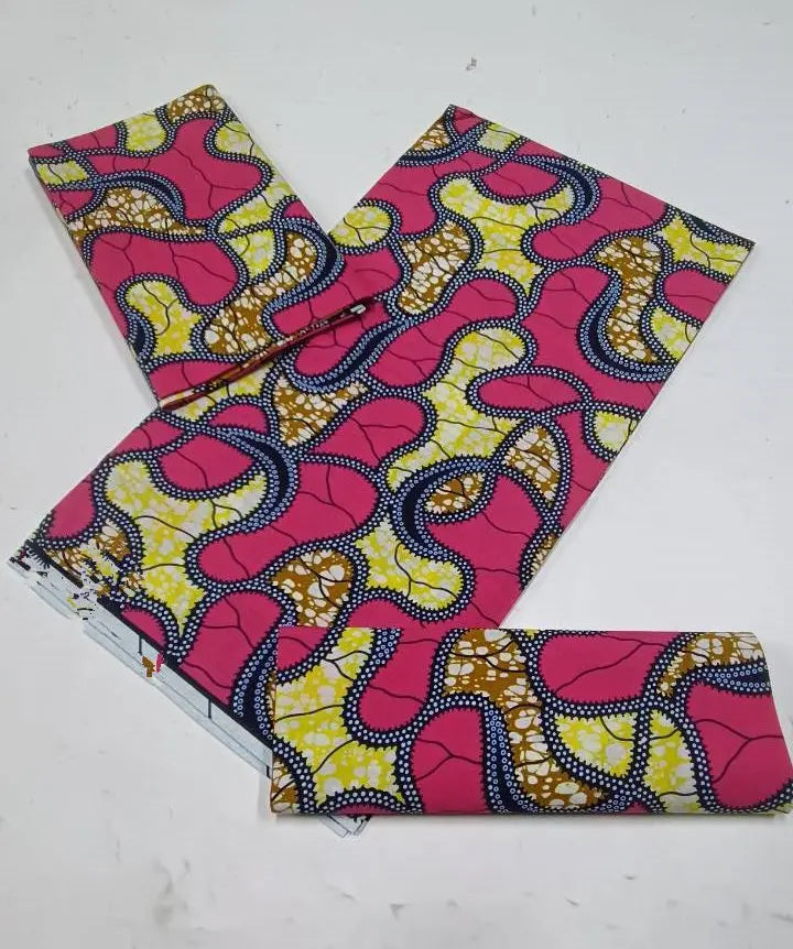 100% Cotton Ankara Fabric - High Quality African Print Batik Real Wax Pagne 6 Yards for Stylish Sewing