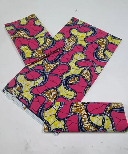 100% Cotton Ankara Fabric - High Quality African Print Batik Real Wax Pagne 6 Yards for Stylish Sewing