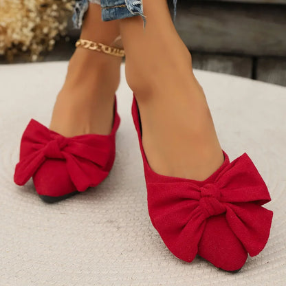 Women’s Summer Flats Shoes – Bow Accent Pointed Toe Loafers, Casual Breathable Walking Sneakers