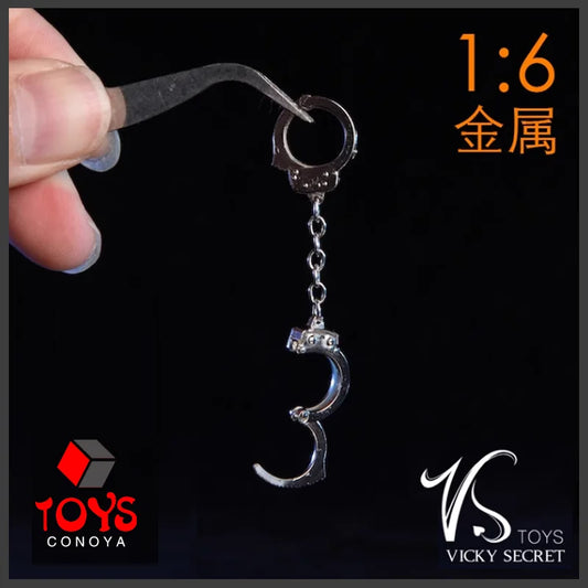 Vstoys 1/6 Scale Metal Handcuffs – Openable Soldier Scene Props for 12" Action Figures